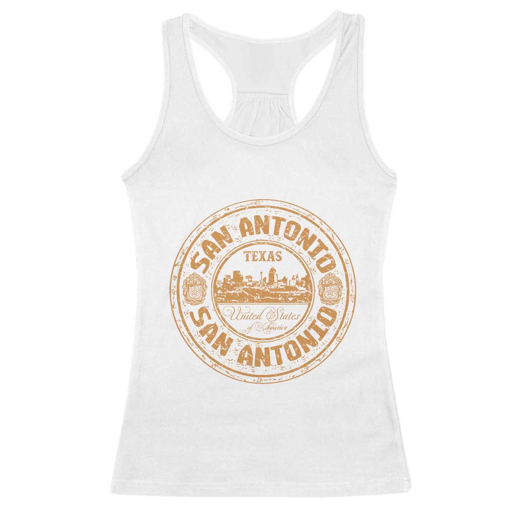 San Antonio Texas TX Vintage Souvenir Texan Pride Racerback Tank Top TS11 White Print Your Wear
