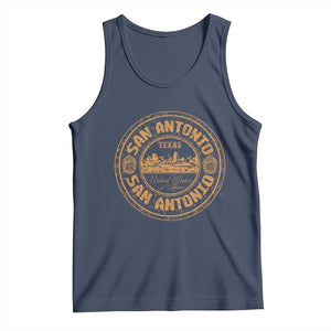 San Antonio Texas TX Vintage Souvenir Texan Pride Tank Top TS11 Navy Print Your Wear