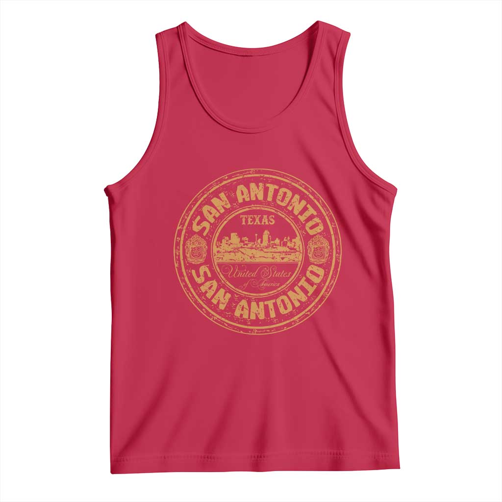 San Antonio Texas TX Vintage Souvenir Texan Pride Tank Top TS11 Red Print Your Wear