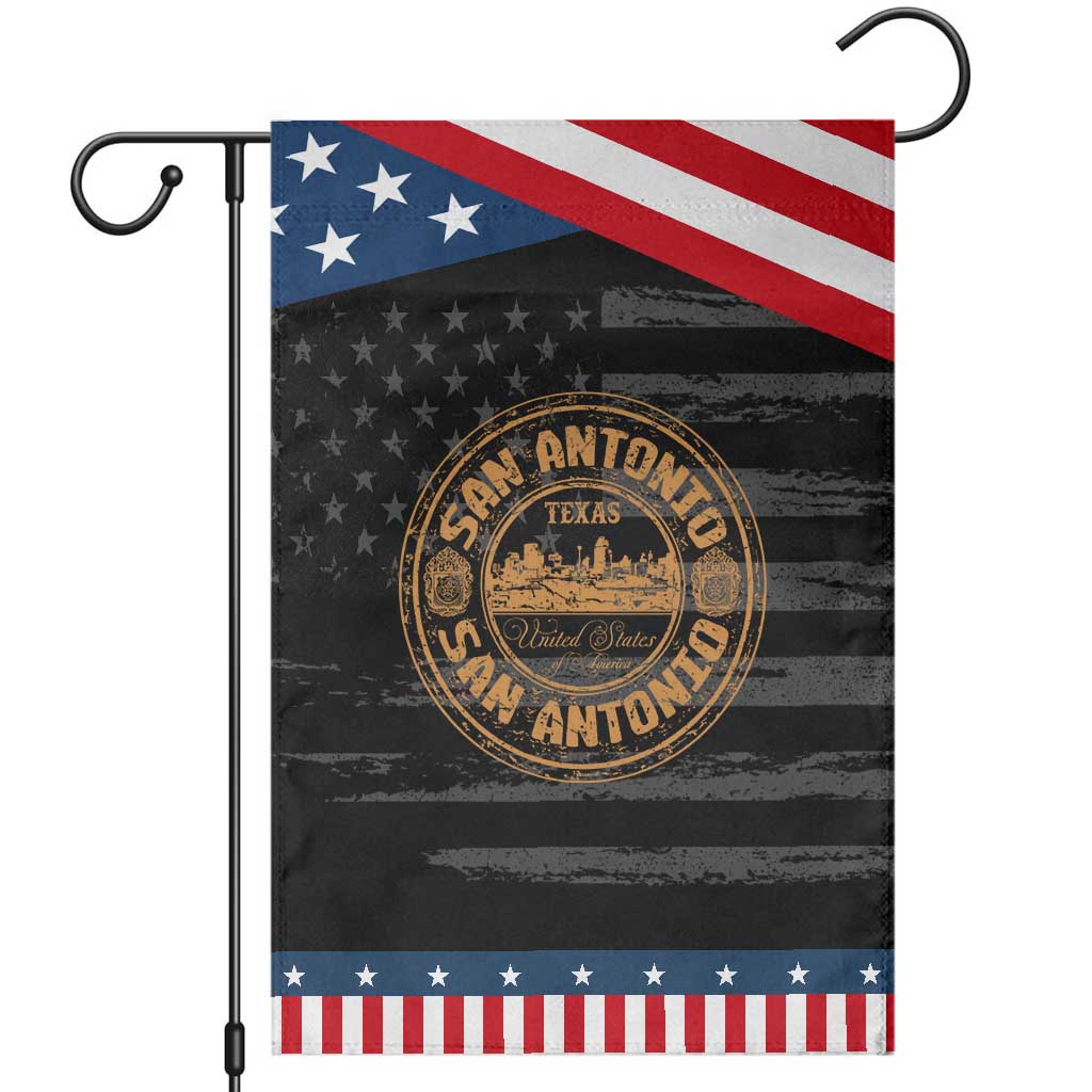 San Antonio Texas TX Vintage Souvenir Texan Pride Patriotic Garden Flag TS11 Distressed Black Blue Print Your Wear