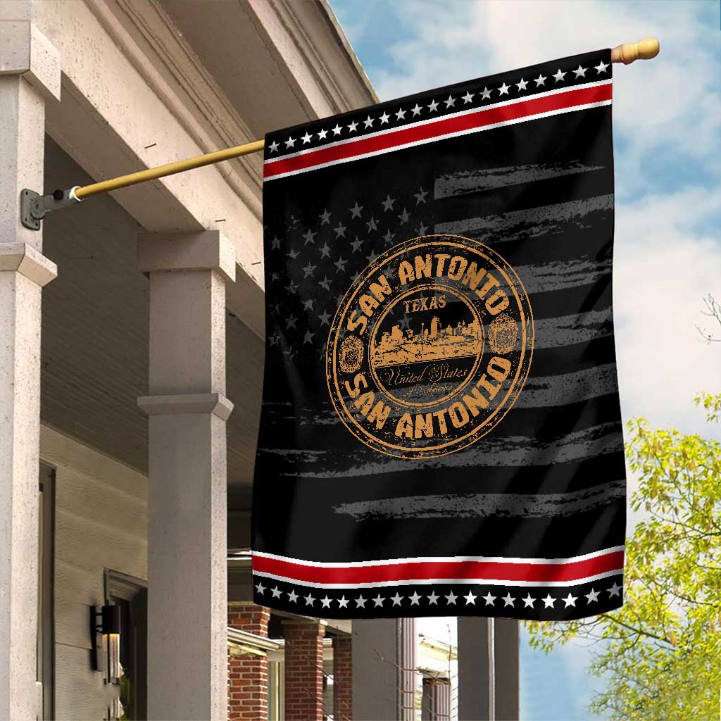 San Antonio Texas TX Vintage Souvenir Texan Pride Patriotic Garden Flag TS11 Distressed Black Red Print Your Wear