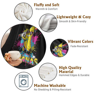 Funny Bananas Baseball Drip Ice Cream Sports Splatter Throw Blanket TS11 Print Your Wear