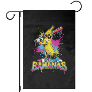 Funny Bananas Baseball Drip Ice Cream Sports Splatter Garden Flag TS11 Black Print Your Wear