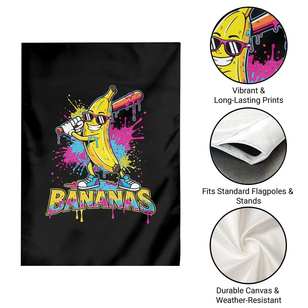 Funny Bananas Baseball Drip Ice Cream Sports Splatter Garden Flag TS11 Print Your Wear
