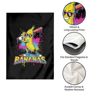 Funny Bananas Baseball Drip Ice Cream Sports Splatter Garden Flag TS11 Print Your Wear