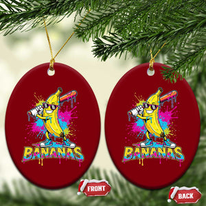 Funny Bananas Baseball Drip Ice Cream Sports Splatter Ceramic Ornament TS11 Print Your Wear