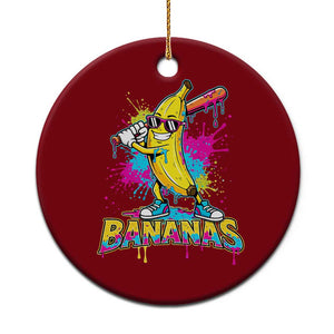 Funny Bananas Baseball Drip Ice Cream Sports Splatter Ceramic Ornament TS11 1pc Red Print Your Wear
