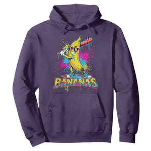 Funny Bananas Baseball Drip Ice Cream Sports Splatter Hoodie TS11 Purple Print Your Wear