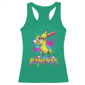 Funny Bananas Baseball Drip Ice Cream Sports Splatter Racerback Tank Top TS11 Irish Green Print Your Wear