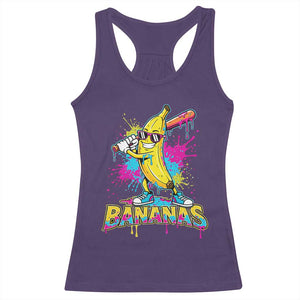 Funny Bananas Baseball Drip Ice Cream Sports Splatter Racerback Tank Top TS11 Purple Print Your Wear
