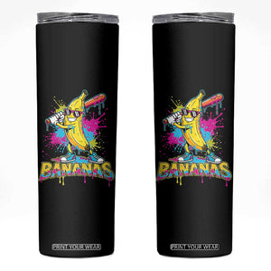 Funny Bananas Baseball Drip Ice Cream Sports Splatter Skinny Tumbler TS11 Black Print Your Wear
