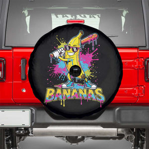 Funny Bananas Baseball Drip Ice Cream Sports Splatter Spare Tire Cover TS11 Black Print Your Wear