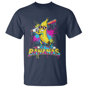 Funny Bananas Baseball Drip Ice Cream Sports Splatter T Shirt TS11 Navy Print Your Wear