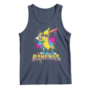 Funny Bananas Baseball Drip Ice Cream Sports Splatter Tank Top TS11 Navy Print Your Wear