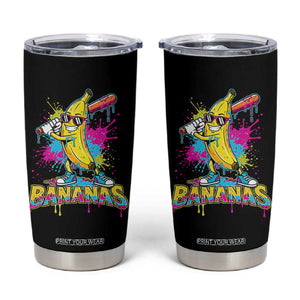 Funny Bananas Baseball Drip Ice Cream Sports Splatter Tumbler Cup TS11 Black Print Your Wear