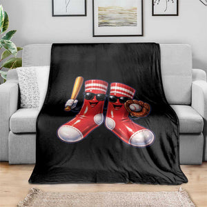 Funny Red Socks Playing Baseball Graphic Sport Game Day Throw Blanket TS11 Print Your Wear