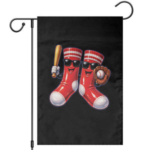 Funny Red Socks Playing Baseball Graphic Sport Game Day Garden Flag TS11 Black Print Your Wear