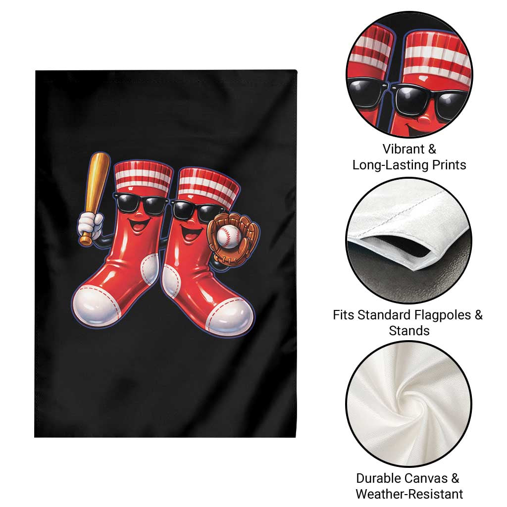 Funny Red Socks Playing Baseball Graphic Sport Game Day Garden Flag TS11 Print Your Wear