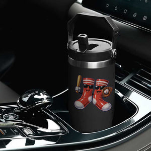 Funny Red Socks Playing Baseball Graphic Sport Game Day Flip Straw Tumbler TS11 Print Your Wear