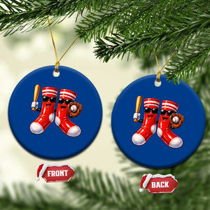 Funny Red Socks Playing Baseball Graphic Sport Game Day Ceramic Ornament TS11 1pc Blue Print Your Wear