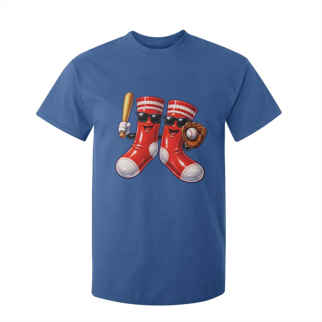 Funny Red Socks Playing Baseball Graphic Sport Game Day T Shirt For Kid TS11 Royal Blue Print Your Wear