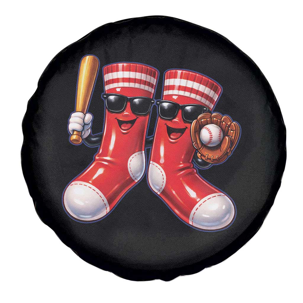 Funny Red Socks Playing Baseball Graphic Sport Game Day Spare Tire Cover TS11 Print Your Wear