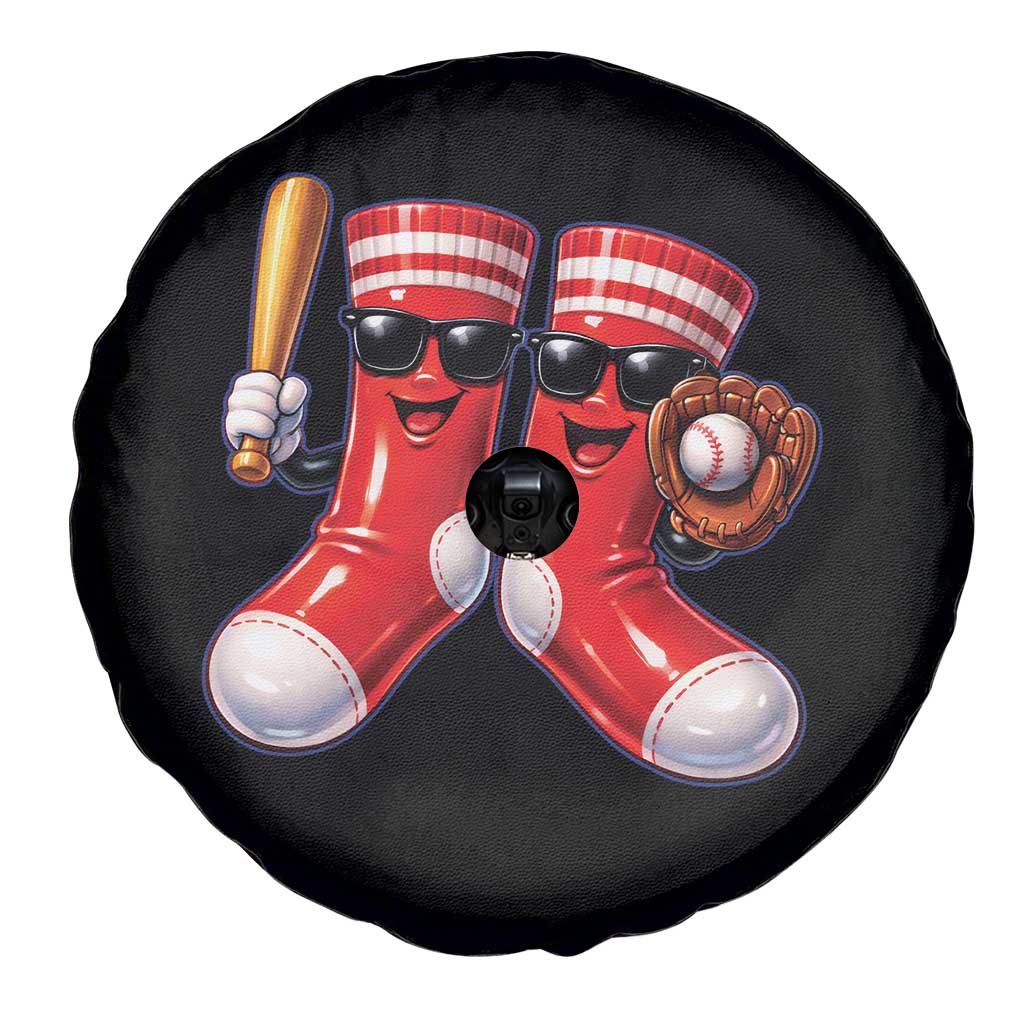 Funny Red Socks Playing Baseball Graphic Sport Game Day Spare Tire Cover TS11 Print Your Wear