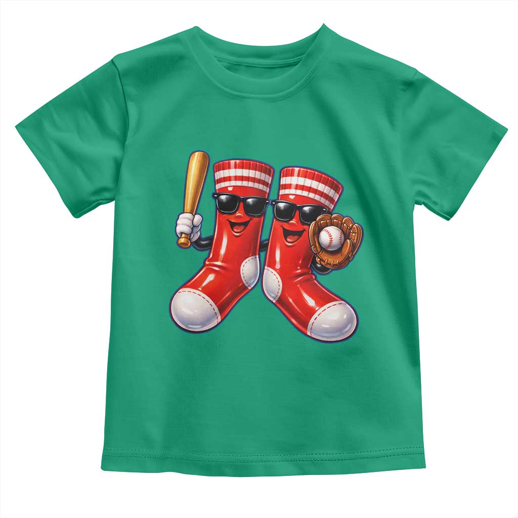 Funny Red Socks Playing Baseball Graphic Sport Game Day Toddler T Shirt TS11 Irish Green Print Your Wear
