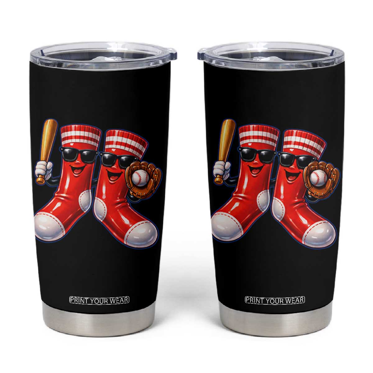 Funny Red Socks Playing Baseball Graphic Sport Game Day Tumbler Cup TS11 Black Print Your Wear