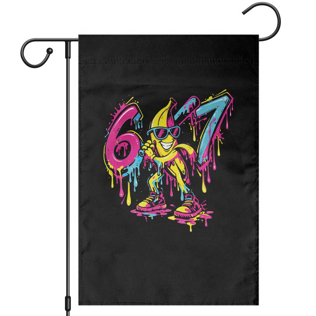 Funny 67 Banana Baseball Drip Ice Cream Six Seven Meme Garden Flag TS11 Black Print Your Wear