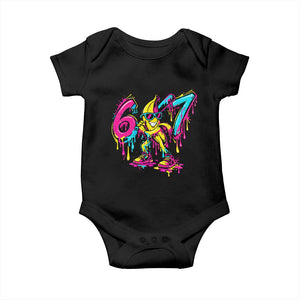 Funny 67 Banana Baseball Drip Ice Cream Six Seven Meme Baby Onesie TS11 Black Print Your Wear
