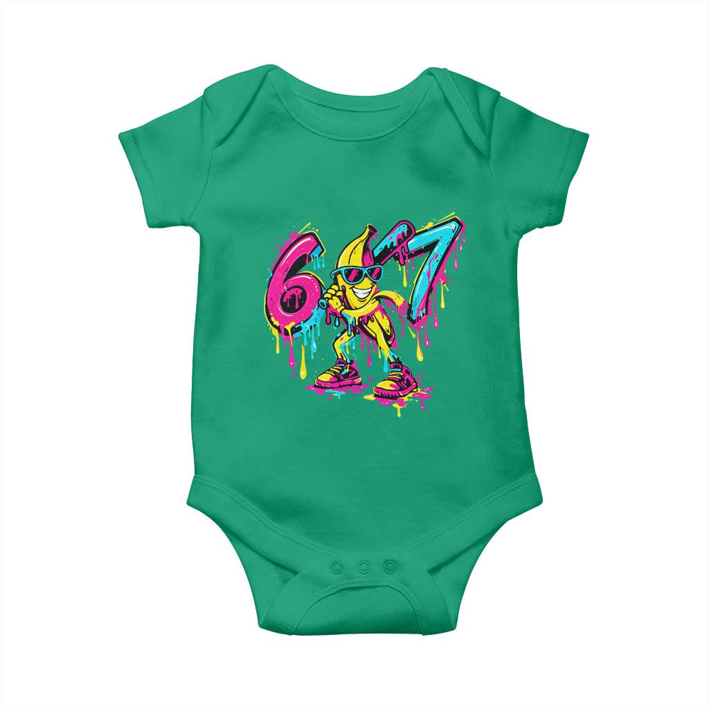 Funny 67 Banana Baseball Drip Ice Cream Six Seven Meme Baby Onesie TS11 Irish Green Print Your Wear
