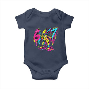Funny 67 Banana Baseball Drip Ice Cream Six Seven Meme Baby Onesie TS11 Navy Print Your Wear