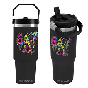 Funny 67 Banana Baseball Drip Ice Cream Six Seven Meme Flip Straw Tumbler TS11 One Size: 30 oz Black Print Your Wear