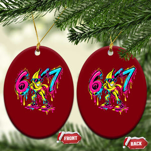Funny 67 Banana Baseball Drip Ice Cream Six Seven Meme Ceramic Ornament TS11 Print Your Wear