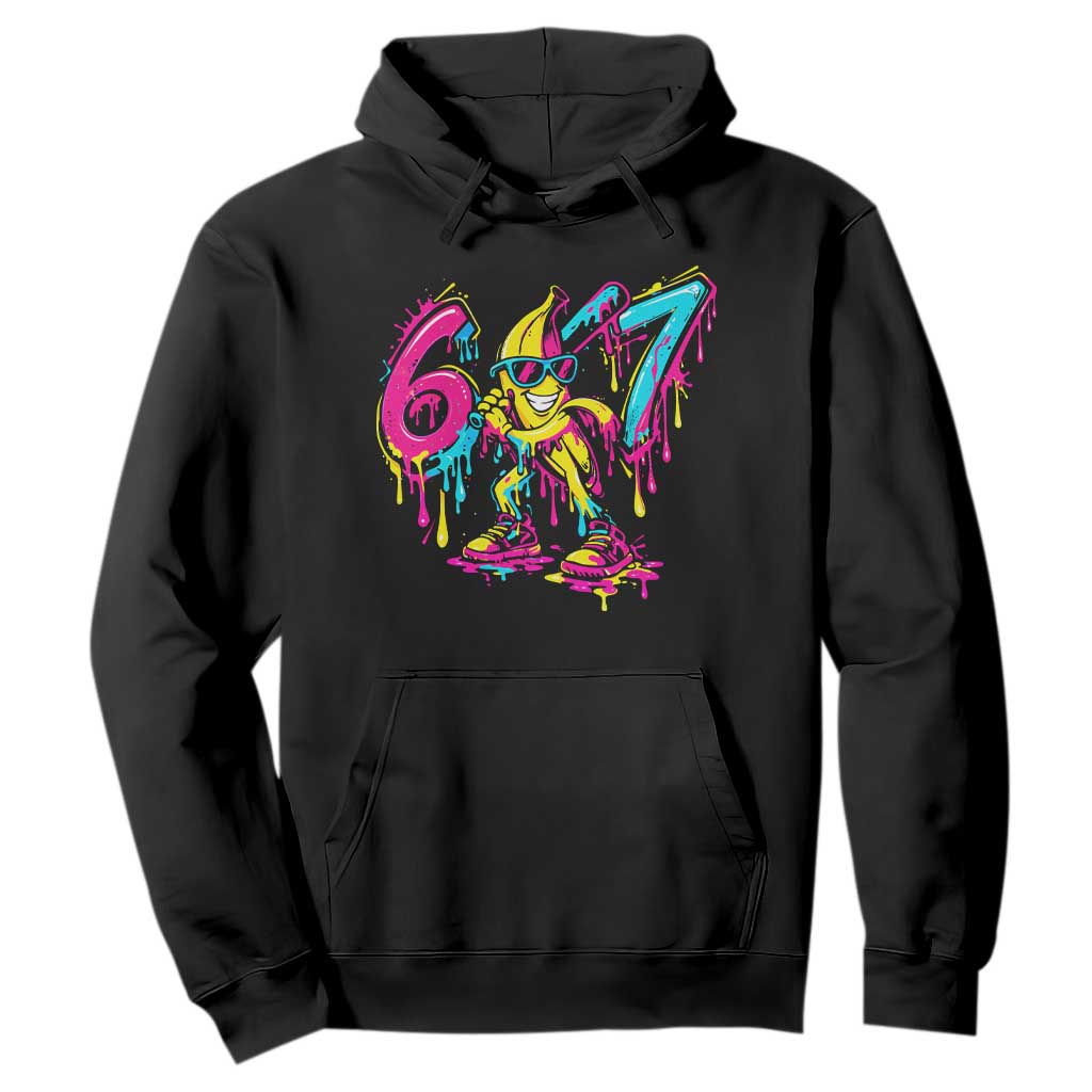 Funny 67 Banana Baseball Drip Ice Cream Six Seven Meme Hoodie TS11 Black Print Your Wear