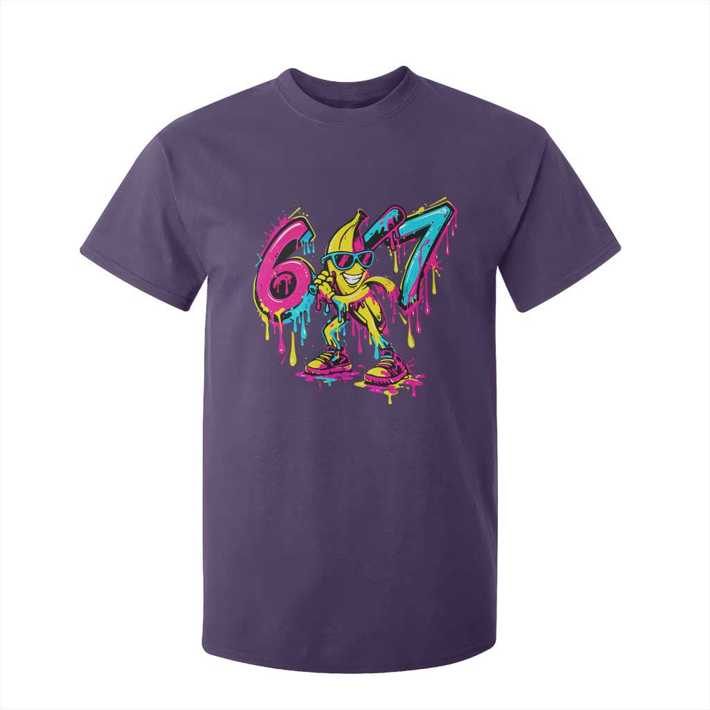 Funny 67 Banana Baseball Drip Ice Cream Six Seven Meme T Shirt For Kid TS11 Purple Print Your Wear