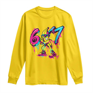Funny 67 Banana Baseball Drip Ice Cream Six Seven Meme Long Sleeve Shirt TS11 Daisy Print Your Wear