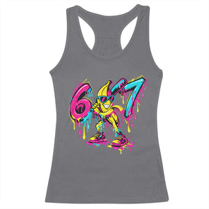 Funny 67 Banana Baseball Drip Ice Cream Six Seven Meme Racerback Tank Top TS11 Charcoal Print Your Wear