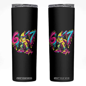 Funny 67 Banana Baseball Drip Ice Cream Six Seven Meme Skinny Tumbler TS11 Black Print Your Wear