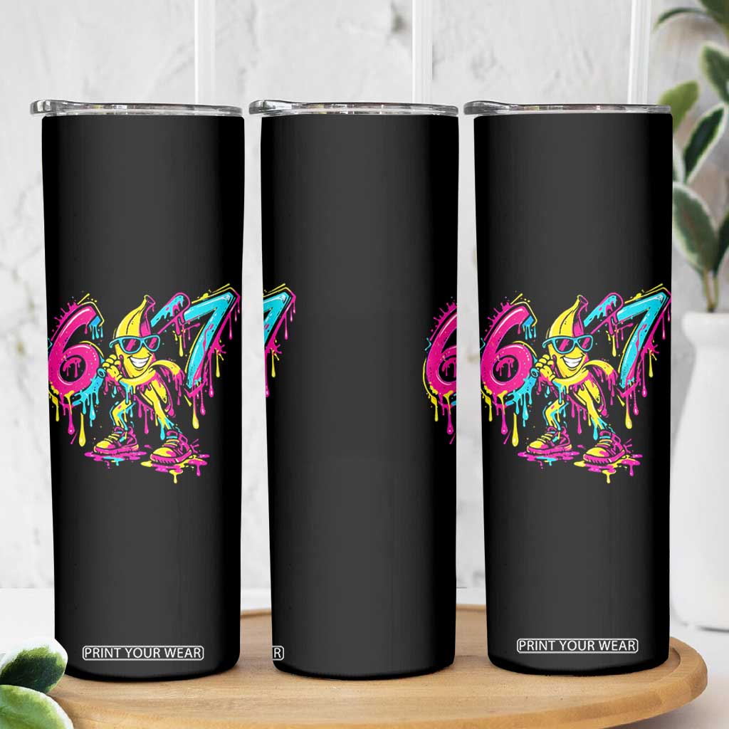 Funny 67 Banana Baseball Drip Ice Cream Six Seven Meme Skinny Tumbler TS11 Print Your Wear