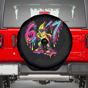 Funny 67 Banana Baseball Drip Ice Cream Six Seven Meme Spare Tire Cover TS11 Black Print Your Wear