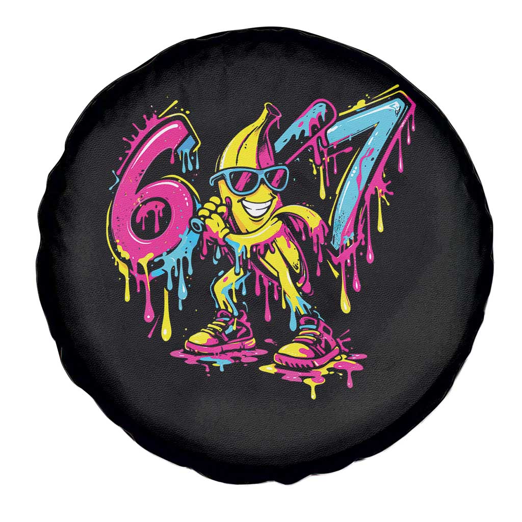 Funny 67 Banana Baseball Drip Ice Cream Six Seven Meme Spare Tire Cover TS11 Print Your Wear