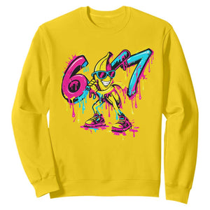 Funny 67 Banana Baseball Drip Ice Cream Six Seven Meme Sweatshirt TS11 Daisy Print Your Wear
