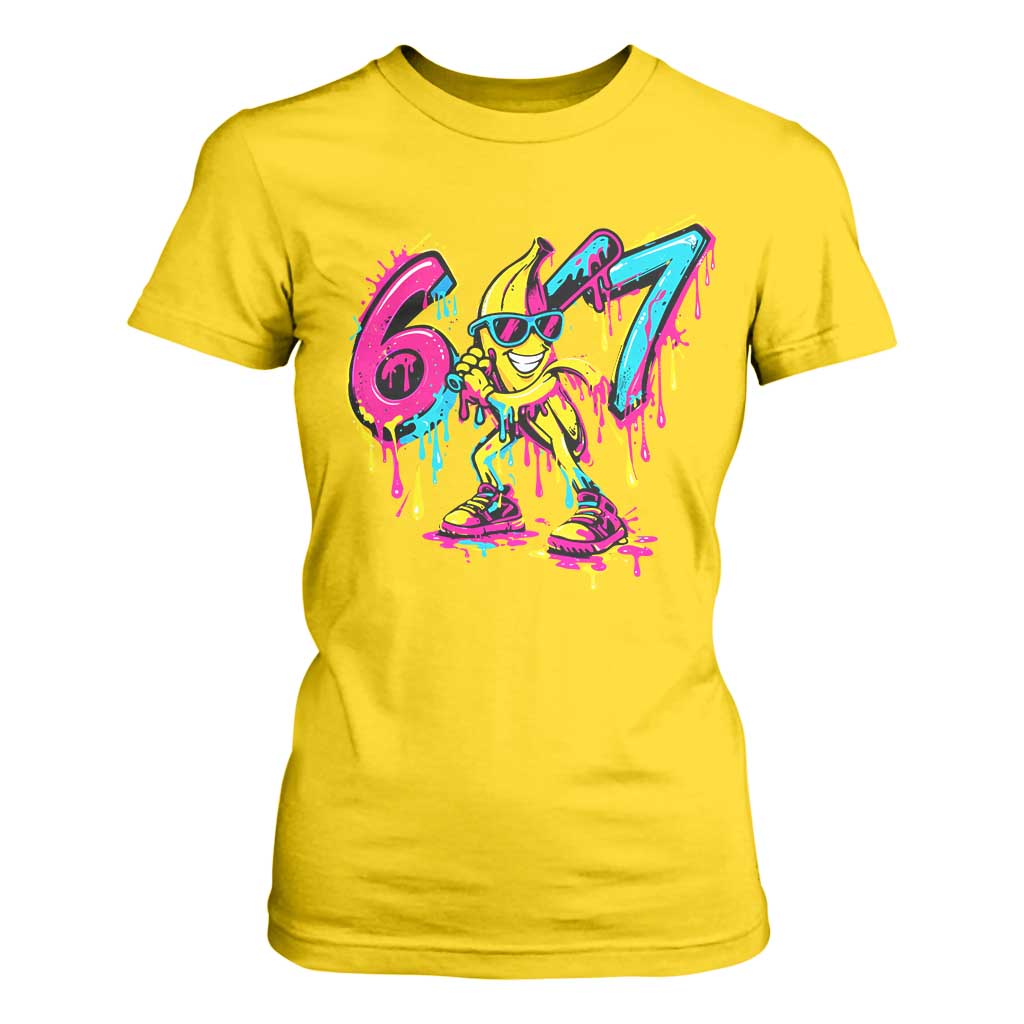 Funny 67 Banana Baseball Drip Ice Cream Six Seven Meme T Shirt For Women TS11 Daisy Print Your Wear