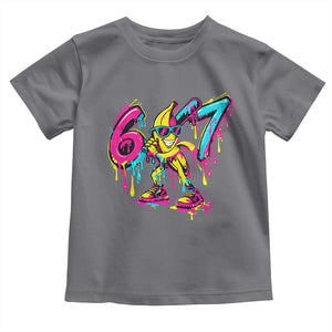 Funny 67 Banana Baseball Drip Ice Cream Six Seven Meme Toddler T Shirt TS11 Charcoal Print Your Wear
