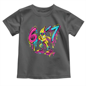 Funny 67 Banana Baseball Drip Ice Cream Six Seven Meme Toddler T Shirt TS11 Dark Heather Print Your Wear