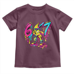 Funny 67 Banana Baseball Drip Ice Cream Six Seven Meme Toddler T Shirt TS11 Maroon Print Your Wear
