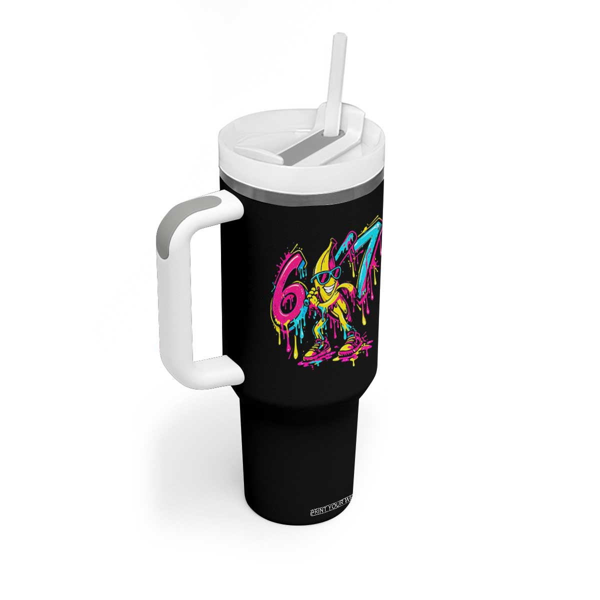 Funny 67 Banana Baseball Drip Ice Cream Six Seven Meme Tumbler With Handle TS11 Print Your Wear