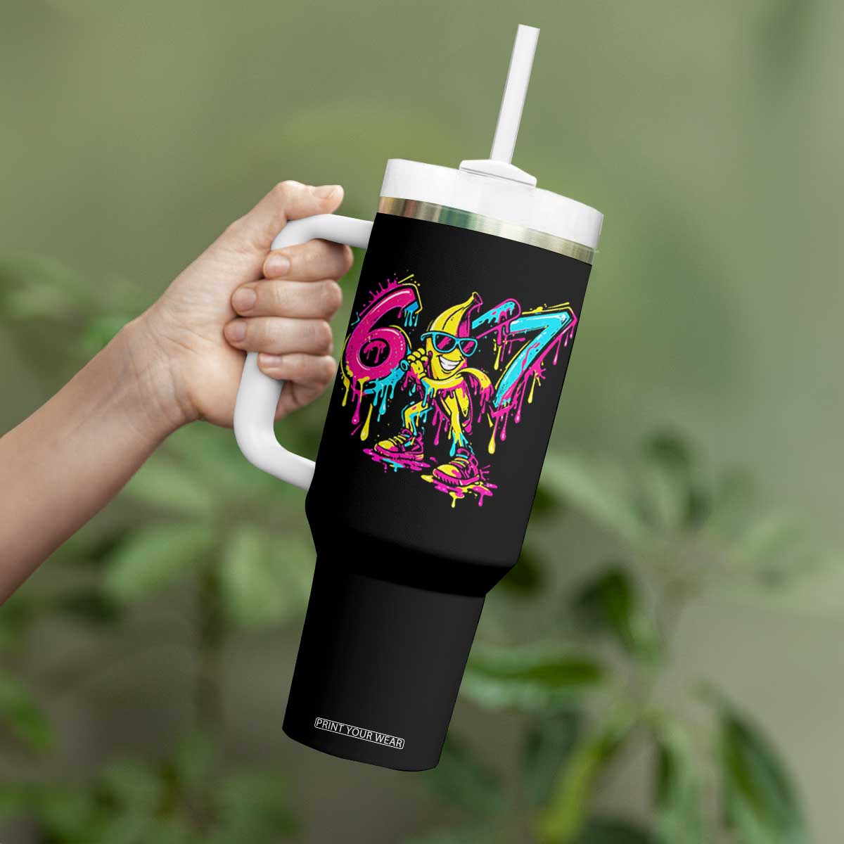 Funny 67 Banana Baseball Drip Ice Cream Six Seven Meme Tumbler With Handle TS11 Print Your Wear